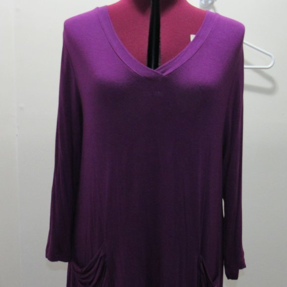 LOGO by Lori Goldstein V-Neck Long Sleeve Top
